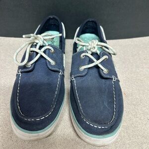 Women's Navy Blue Boat Shoes